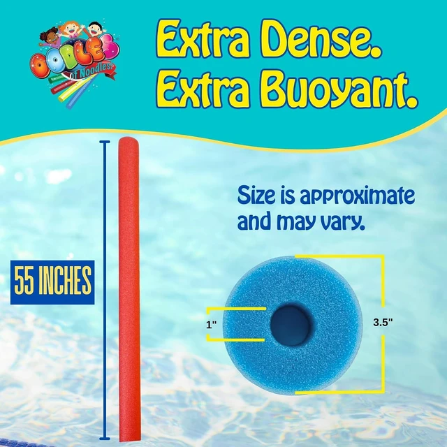 Alt view image 6 of 7 - Oodles of Noodles Foam Pool Swim Noodles 2 Pack, Hollow Core Swimming Foam Tube for Pool Floats, Buoyant for Beach, Water Play, Crafts, DIY Projects & Pipe Insulation