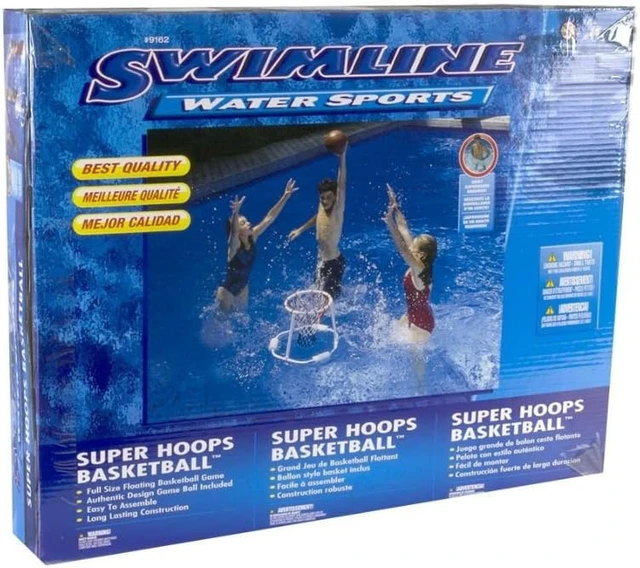 Alt view image 6 of 6 - SWIMLINE Pool Basketball Hoop Floating Or Poolside Game With Real Feel Net & Float Foam For Kids & Adults Swimming Splash Super Hoops With Water Basketball Pools Toy Outdoor Summer 9162
