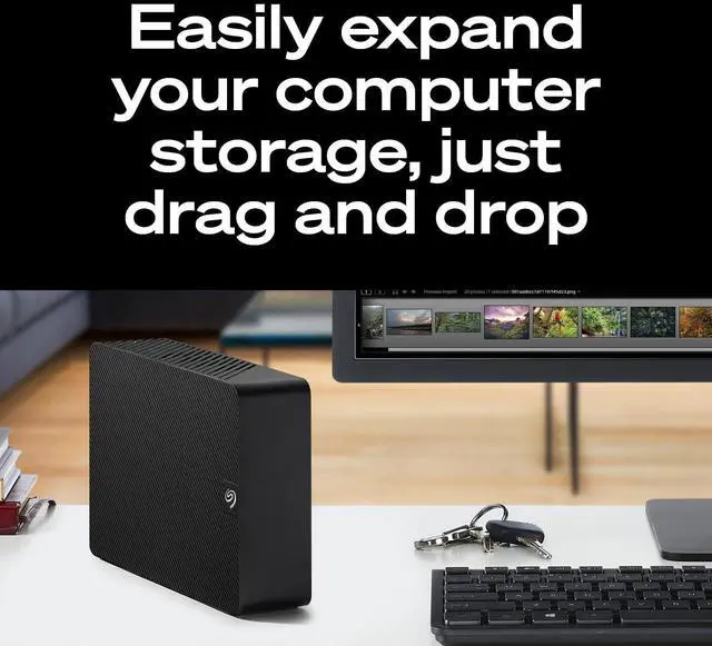 Alt view image 3 of 7 - Seagate Expansion 8TB External Hard Drive HDD - USB 3.0, with Rescue Data Recovery Services (STKR8000400)