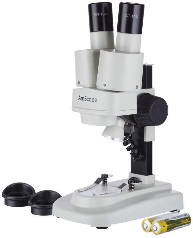 Main image of Kids SE100 Portable Binocular Stereo Microscope, WF10x Eyepieces, 20X Magnification, Tungsten Light Source, Reversible Black/White Stage Plate, Battery-Powered