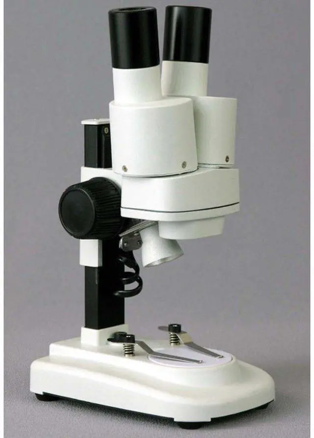 Alt view image 2 of 6 - Kids SE100 Portable Binocular Stereo Microscope, WF10x Eyepieces, 20X Magnification, Tungsten Light Source, Reversible Black/White Stage Plate, Battery-Powered