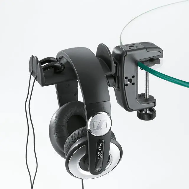 Alt view image 2 of 6 - Headphones, Black, Universal Support, Portable Electronic Device Stand, Steel Construction, Rubber Covered Support, 16085.000.55