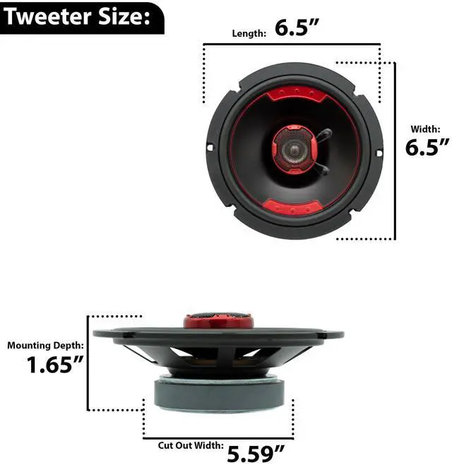 Alt view image 6 of 6 - XK2-116S 6.5-Inch 240 Watt 2-Way Coaxial Slim Mount Speaker System for Premium Car Audio