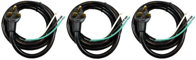 Main image of NEMA 6-30P to Roj 6 10-Gauge 3-Wire Appliance and Power Tool Cords | 3-Pack | 8 Feet | Replacement SJTW Power Cord with Open End
