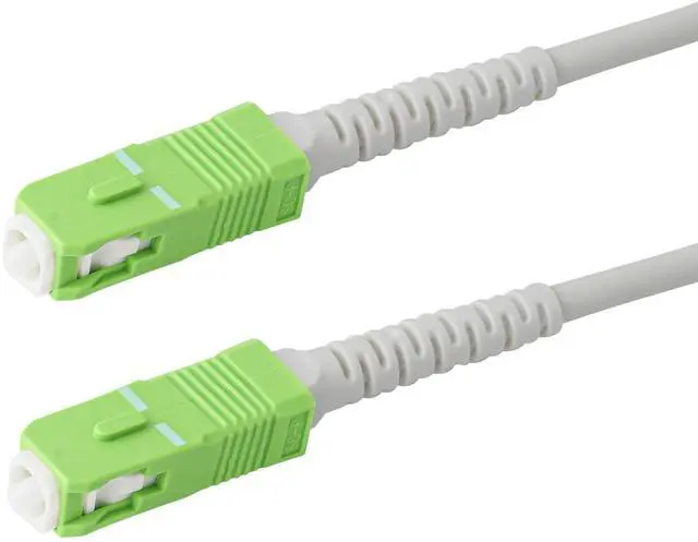 Main image of 1-Pack 150 Feet SC/APC to SC/APC 3.0mm White Simplex Riser OFNR Fiber Patch Cable, Corning SMF-28 Singlemode 9/125um Ultra Fiber, OS1/OS2 Compatible