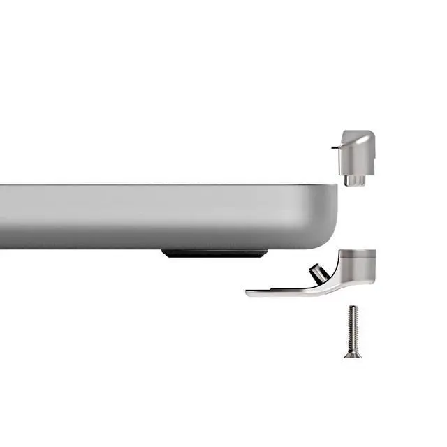 Alt view image 5 of 6 - Ledge Lock Adapter for MacBook Pro 14" M1, M2, M3, M4 - Secure Keyed Cable Lock - Laptop Security Accessory, Anti-Theft Device, Compatible with MacBook Pro - Silver Finish