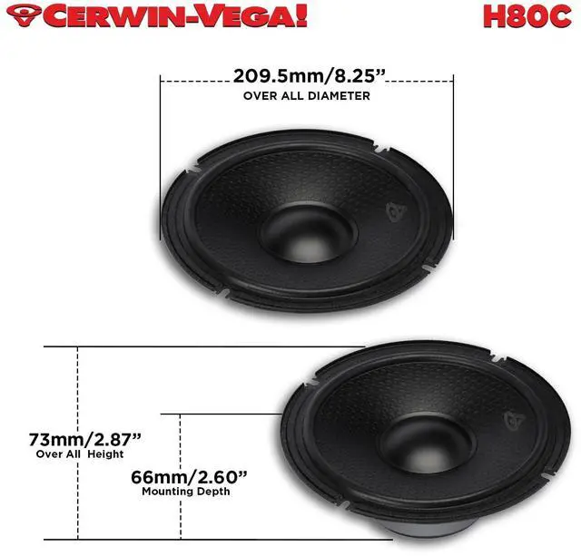 Alt view image 4 of 6 - H80C HED 8" 2-Way 450W Component Full Range Speaker Set(Pair)