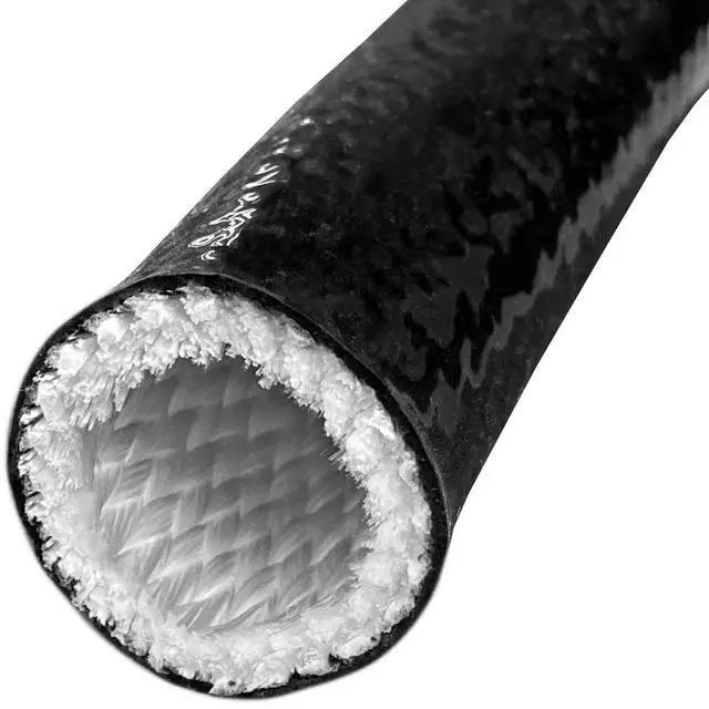 Alt view image 3 of 3 - 2" Thermo Armor Silicone Coated Fiberglass Fire Sleeve - 25 Feet - Black
