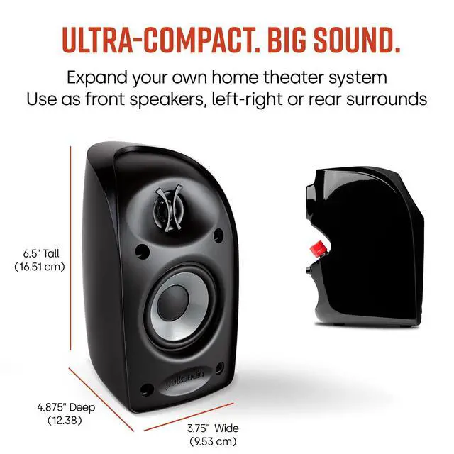 Alt view image 4 of 6 - Blackstone TL1 Satellite Speaker (Pair - 2 Speakers, Black)