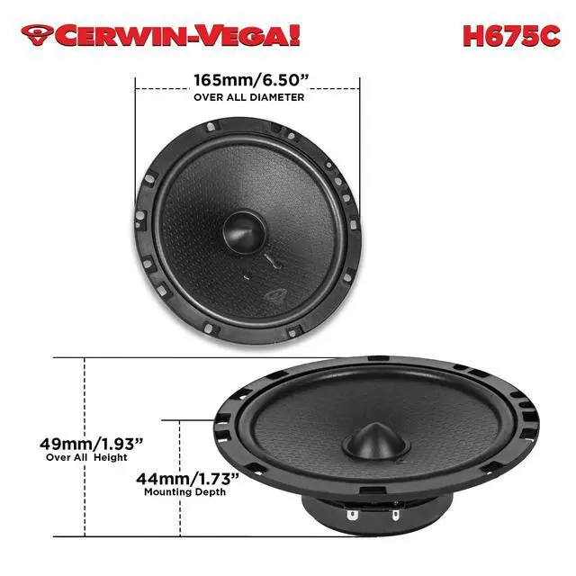 Alt view image 4 of 6 - H675C 6.75" 2 Way 4 Ohm Component Full Range Speaker Set(Pair
