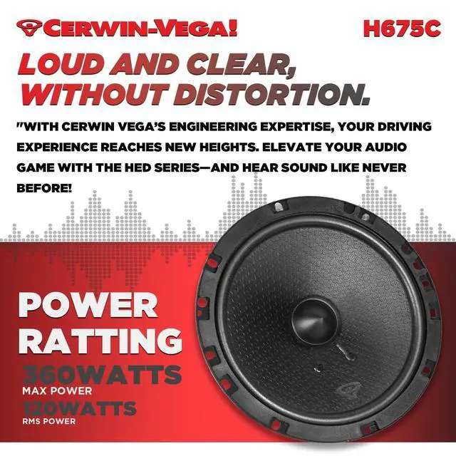 Alt view image 5 of 6 - H675C 6.75" 2 Way 4 Ohm Component Full Range Speaker Set(Pair