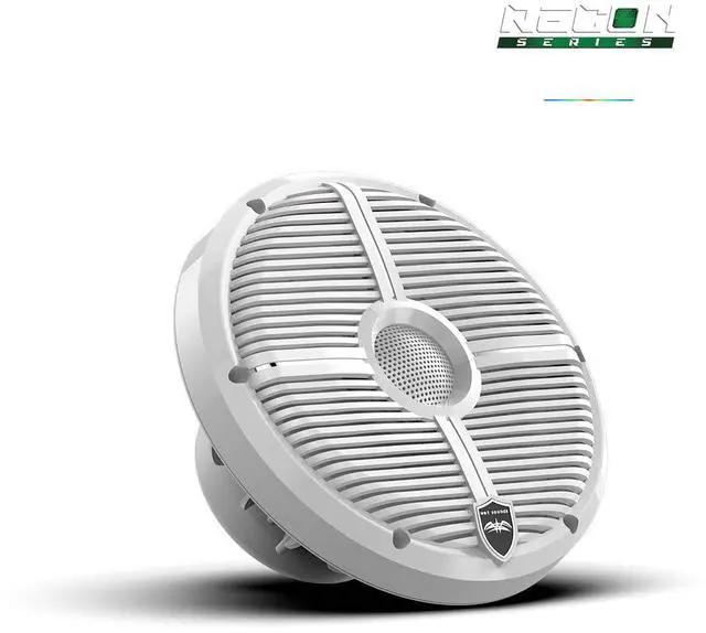 Alt view image 2 of 4 - Recon 8 XW-W RGB | High Output Component Style 8" Marine Coaxial Speakers with White Grille and RGB Backlighting