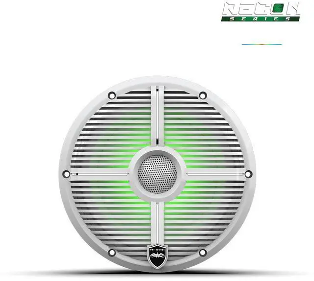 Alt view image 4 of 4 - Recon 8 XW-W RGB | High Output Component Style 8" Marine Coaxial Speakers with White Grille and RGB Backlighting