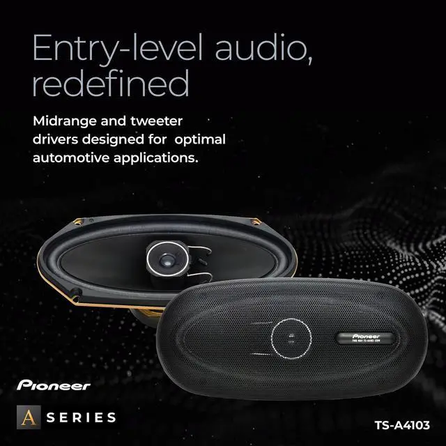 Alt view image 3 of 4 - A-Series TS-A4103 4 x 10 2-Way Speakers (Pair) 120W Max, Balanced Sound + Smooth Treble, Enhanced Bass, Great Stock Replacement