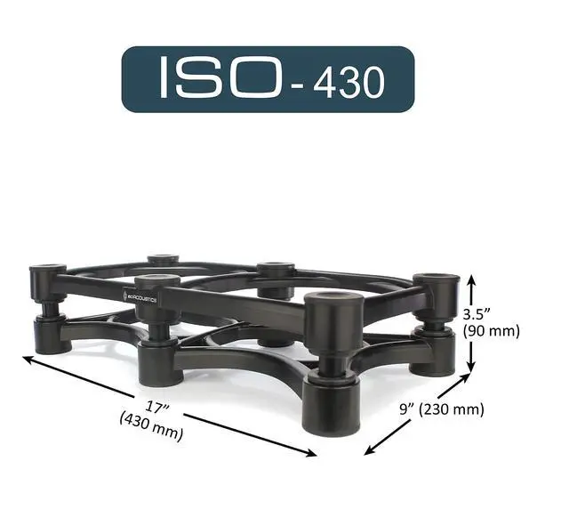 Alt view image 3 of 6 - Iso-Stand Series Speaker Isolation Stands with Tilt Adjustment: Iso-430 (17" x 9") Single
