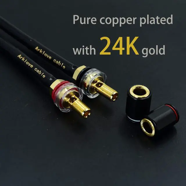 Alt view image 2 of 4 - 25ft 2packs 13awg Speaker Cable Premium Heavy Duty Braided Wire Dual Banana 2 Plug to 4 Banana Female Plugs Frequency Division 2 Banana Plugs - 4 Banana Plugs 1pair