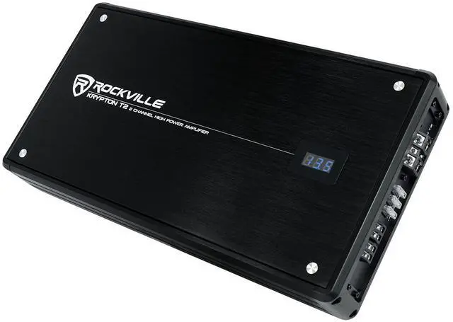 Main image of Krypton-T2 2800W Peak/700W RMS 2 Channel Car Amplifier, Class A/B, Digital Voltage Display, Adjustable Crossover & Bass Boost, High-Level Input, for Car Audio Systems
