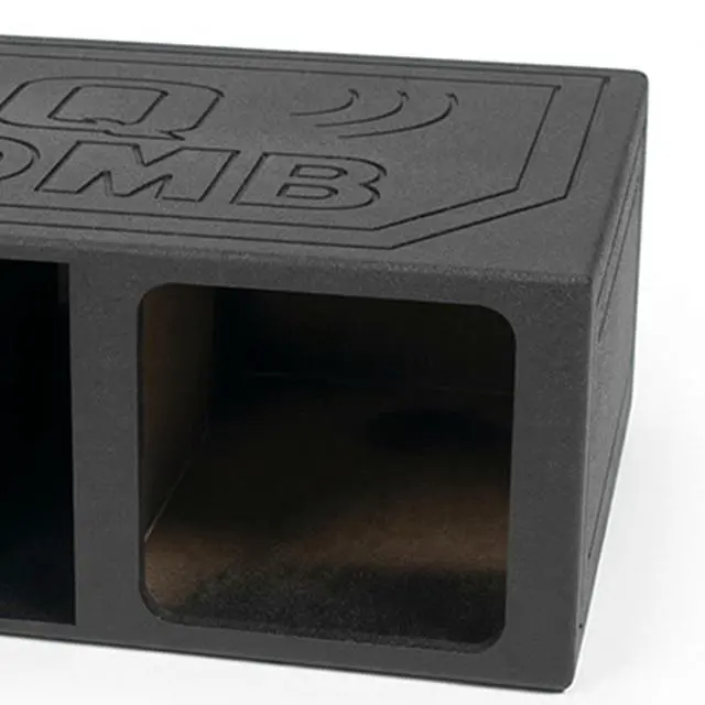 Alt view image 4 of 4 - QPower QBOMB12VLSQ Double 12 Inch 42 Hertz Frequency Extra Large Vented Side Ported Speaker Square Box Enclosure with Spring Loaded Terminal