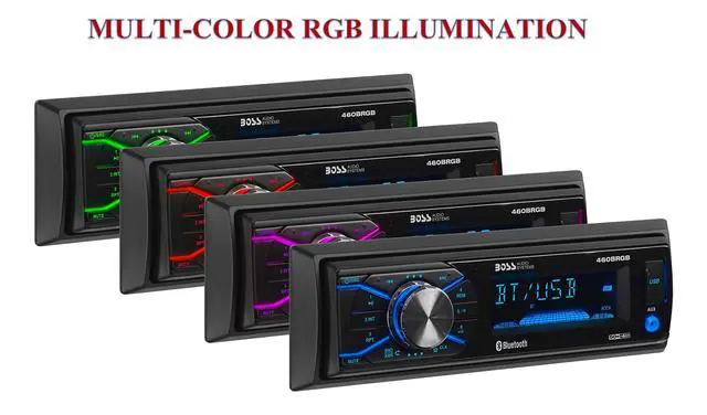 Alt view image 2 of 4 - Elite Series 460BRGB Car Stereo - Single Din, Bluetooth, No CD DVD Player, AM/FM Radio Receiver, USB, Multicolor Illumination