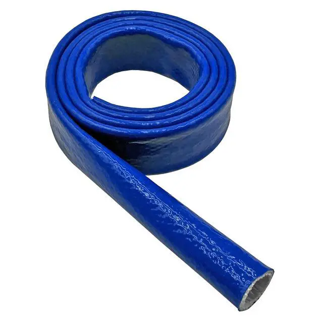 Alt view image 2 of 4 - 1.25" Thermo Armor Silicone Coated Fiberglass Fire Sleeve - 25 Feet - Blue