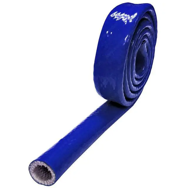 Alt view image 3 of 4 - 1.25" Thermo Armor Silicone Coated Fiberglass Fire Sleeve - 25 Feet - Blue