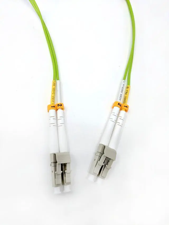 Alt view image 2 of 2 - 30 Meter 100Gb OM5 Multimode Duplex Fiber Optic Cable (50/125) - LC to LC - Lime Green