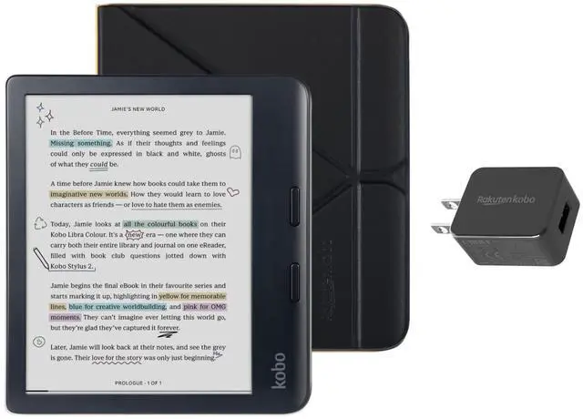 Main image of Libra Colour Black eReader with Case Bundle