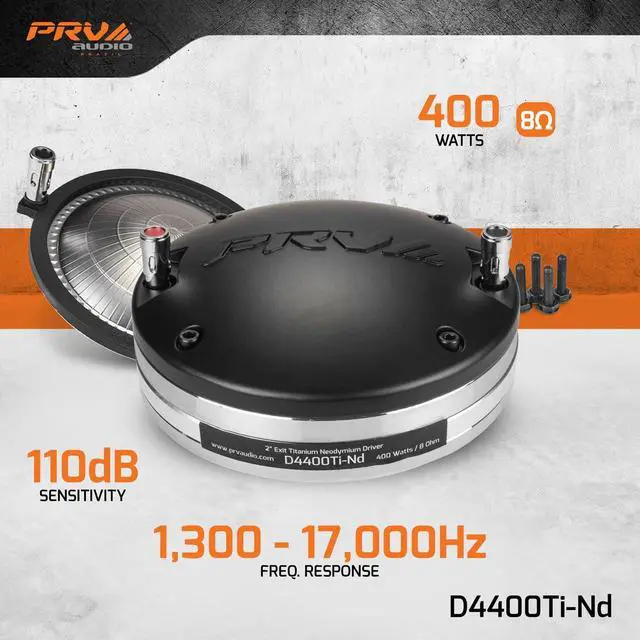 Alt view image 2 of 6 - D4400Ti-Nd 2" Exit Titanium Neodymium 400 Watts Pro Audio Compression Driver 4" VC 110dB (Single)