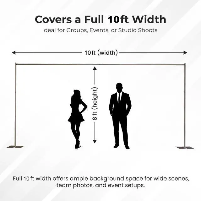 Alt view image 2 of 4 - 8 Foot Tall Fixed Height Portable Pipe and Drape Backdrop Kit 8ft x 10ft (No Drapes)