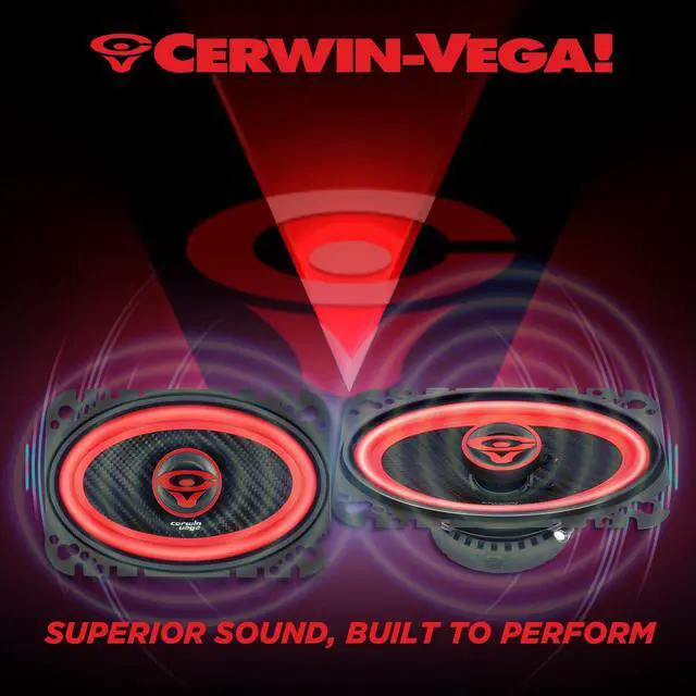 Alt view image 3 of 6 - V46 4"× 6" VEGA 2-Way 180 Watts 4 Ohm Coaxial Full Range Speakers(Pair)