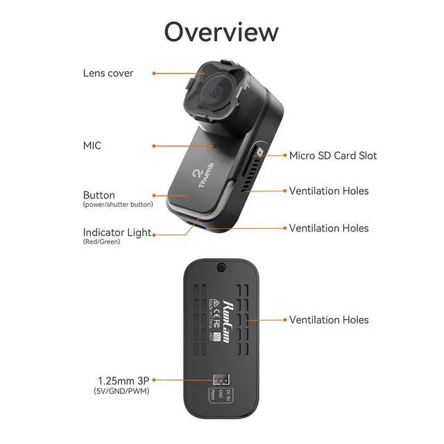 Alt view image 2 of 4 - Thumb 2 FPV Mini Action Camera 4K60FPS 27g Remote-Control Recording with Gyroflow Stabilization ND Filter for FPV Drone Cinewhoop Airplane RC Car (Thumb 2+ND Filter Set+128G SD Card)