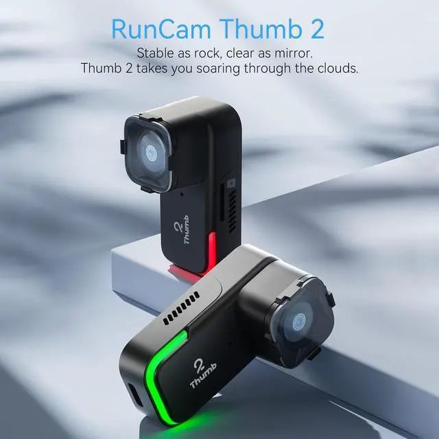 Alt view image 3 of 4 - Thumb 2 FPV Mini Action Camera 4K60FPS 27g Remote-Control Recording with Gyroflow Stabilization ND Filter for FPV Drone Cinewhoop Airplane RC Car (Thumb 2+ND Filter Set+128G SD Card)