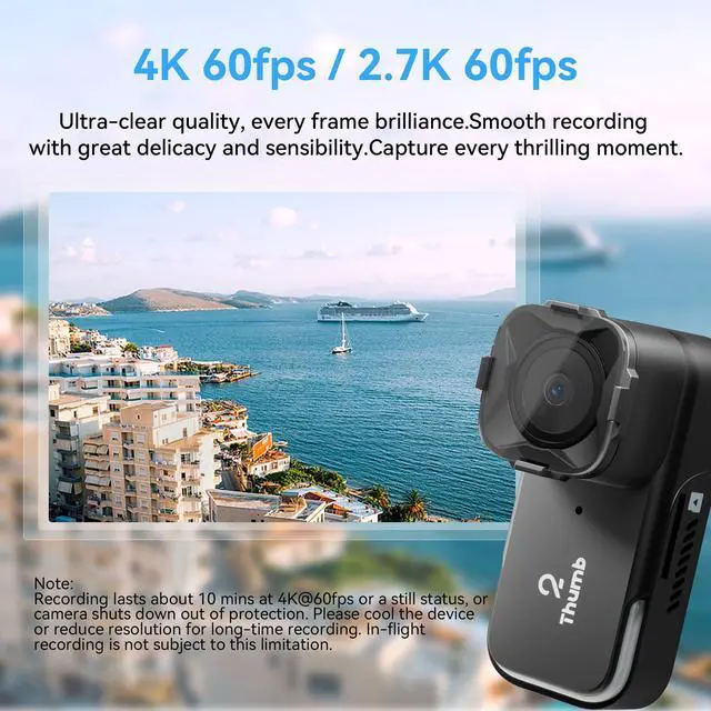 Alt view image 4 of 4 - Thumb 2 FPV Mini Action Camera 4K60FPS 27g Remote-Control Recording with Gyroflow Stabilization ND Filter for FPV Drone Cinewhoop Airplane RC Car (Thumb 2+ND Filter Set+128G SD Card)