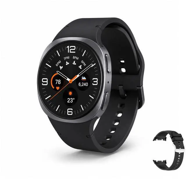 Main image of Galaxy Watch 8 (2025) Bluetooth Smartwatch, US Version Fitness & Sleep Tracking,Heart Rate Monitor, Android Compatible (Not for iOS) with Extra Hybrid Band (Graphite, 40mm)