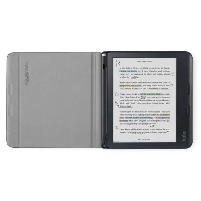 Alt view image 4 of 5 - Libra Colour Black eReader with Case Bundle