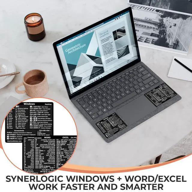 Alt view image 4 of 4 - Windows + Word/Excel (for Windows) Quick Reference Guide Keyboard Shortcut Stickers, No-Residue Vinyl (Black/Large/Combo/100sets)