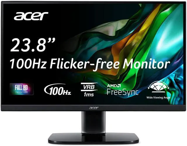 Main image of KC242Y Hbi 23.8" Full HD (1920 x 1080) Zero-Frame Gaming Office Monitor | AMD FreeSync Technology | 100Hz | 1ms (VRB) | Low Blue Light | Tilt | HDMI & VGA Ports