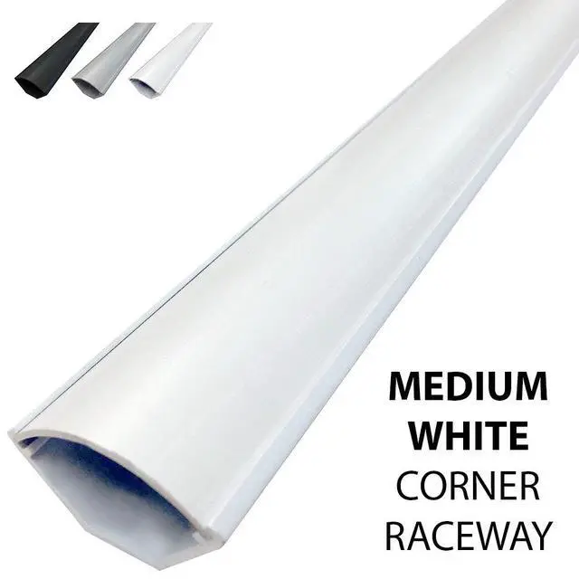 Alt view image 2 of 4 - Medium Corner Duct Cable Raceway (1150 Series) - 5 Feet - White - 20 Sticks