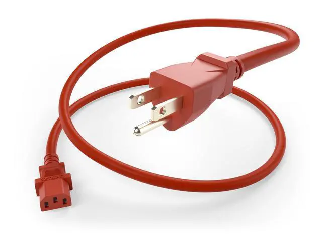 Alt view image 2 of 4 - 20 Pack 6ft (1.8m) Power Cord NEMA 5-15P to IEC C13 10Amp 18AWG 125V SVT Jacket 515P-C13 PDU PC Cable Monitor UL Listed, Red, 6 Foot