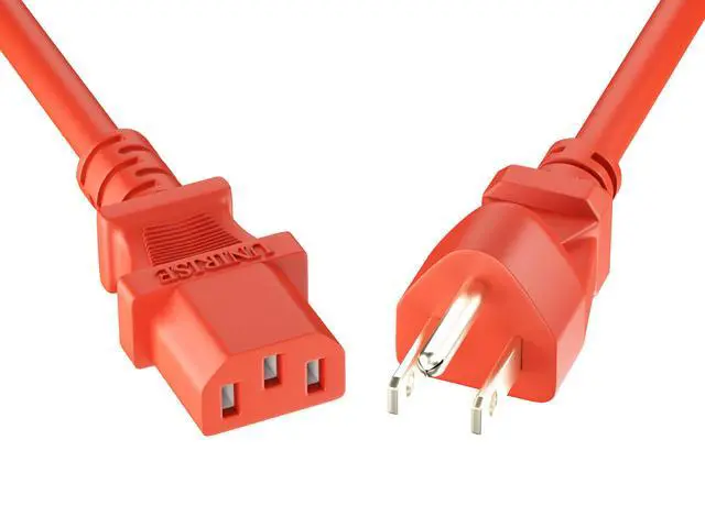 Alt view image 4 of 4 - 20 Pack 6ft (1.8m) Power Cord NEMA 5-15P to IEC C13 10Amp 18AWG 125V SVT Jacket 515P-C13 PDU PC Cable Monitor UL Listed, Red, 6 Foot