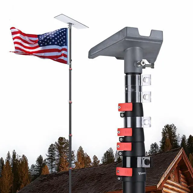 Main image of EZ GO 25ft Starlink Gen 3 Ground Pole Mount Kit with Adapter Telescopic Flagpole Mount for Outside House Inground Tailgating Outdoor Camping Black
