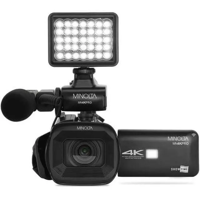 Alt view image 3 of 4 - MN4KPRO 4K60FPS UHD 64 MP Autofocus Pro Camcorder Kit w/WiFi Bundle with 128GB Memory Card + Cleaning kit + Memory Card Wallet + USB Card Reader, SD/microSD