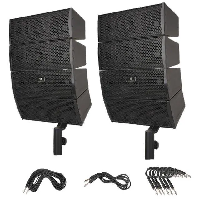 Main image of Club A 4X4 Passive Line Array Speaker System Sets with Connecting Cables Eight Tweeter and Eight mid-tweeters, 8 Ohms Impedance