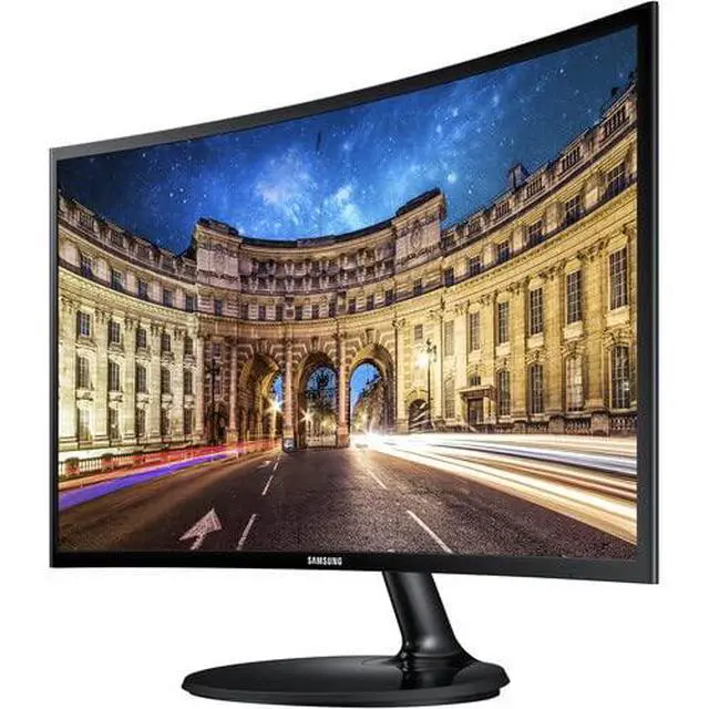 Alt view image 2 of 4 - 24 Inch Curved Computer Monitor, LC24F390FHNXZA LED Screen 60Hz Full HD 1080P Gaming Slim Design for Home and Office use, Black Mouse Pad Included