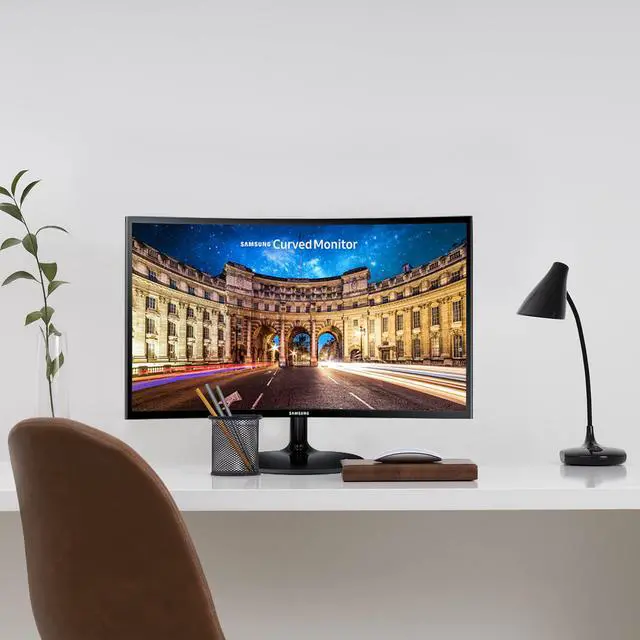 Alt view image 3 of 4 - 24 Inch Curved Computer Monitor, LC24F390FHNXZA LED Screen 60Hz Full HD 1080P Gaming Slim Design for Home and Office use, Black Mouse Pad Included