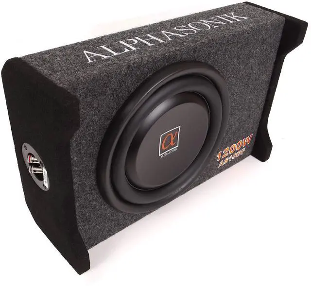 Main image of AS10DF 10" 1200 Watts 4-Ohm Down Fire Shallow Mount Flat Enclosed Sub woofer for Tight Spaces in Cars and Trucks, Slim Thin Loaded Subwoofer Air Tight Sealed Bass Enclosure