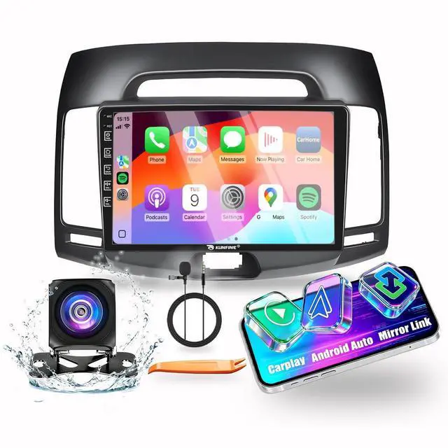 Main image of for Hyundai Elantra 2007-2010 CarPlay Android Auto Navigation Stereo GPS Radio Reverse Camera Display 9" IPS Touchscreen Headunit Tablet Pad Media Player, if Applicable Quad Core 2G+64G