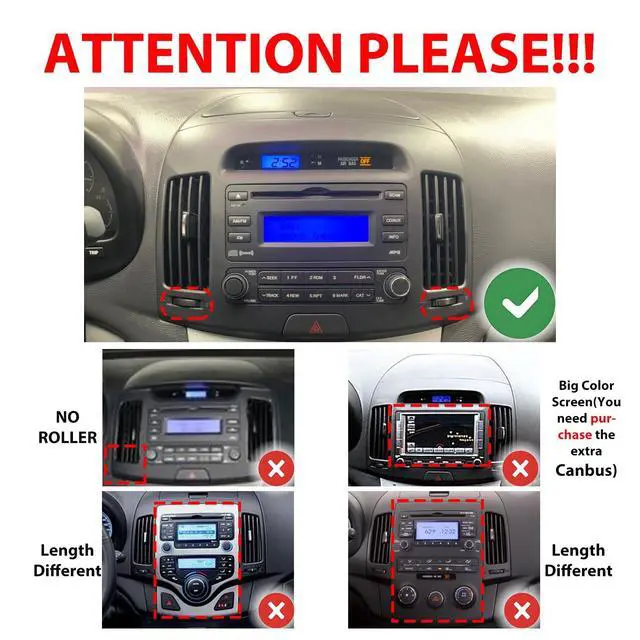 Alt view image 2 of 4 - for Hyundai Elantra 2007-2010 CarPlay Android Auto Navigation Stereo GPS Radio Reverse Camera Display 9" IPS Touchscreen Headunit Tablet Pad Media Player, if Applicable Quad Core 2G+64G