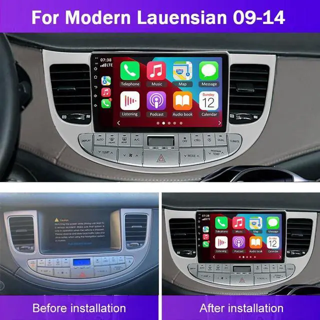 Alt view image 2 of 4 - Android 13.0 Double Din Car Stereo for Hyundai Genesis Sedan 2009-2014, 9 Inch HD Touch Screen Car Audio Receiver with GPS Navigation Bluetooth Head Unit Supports Backup Camera 2+32G