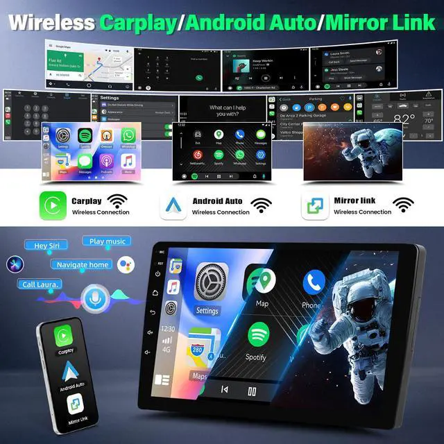 Alt view image 3 of 4 - Android 13.0 Double Din Car Stereo for Hyundai Genesis Sedan 2009-2014, 9 Inch HD Touch Screen Car Audio Receiver with GPS Navigation Bluetooth Head Unit Supports Backup Camera 2+32G